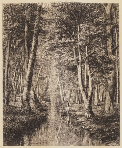 River in the Woods by Adolphe Martial Potemont