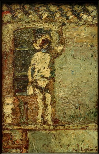 A. Monticelli, Painter on a House Wall by Adolphe Joseph Thomas Monticelli