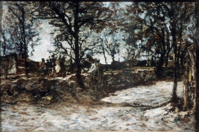 Landscape. Fontainebleau, 19th century by Adolphe Joseph Thomas Monticelli
