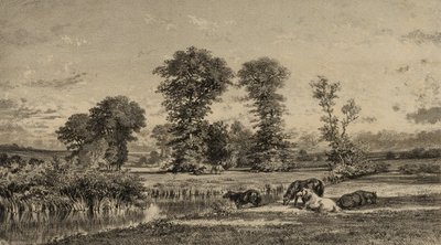 Horses Grazing by Adolphe Mouilleron