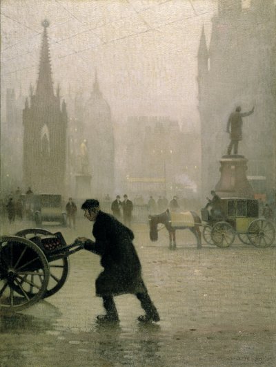 Albert Square, Manchester by Adolphe Valette