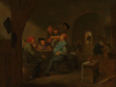 Drinking Bout in a Tavern by Adriaen Brouwer (manner of)