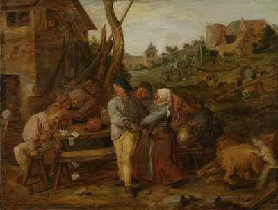 Peasant Fight by Adriaen Brouwer