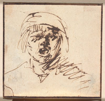 Head of a Shouting Boy by Adriaen Brouwer