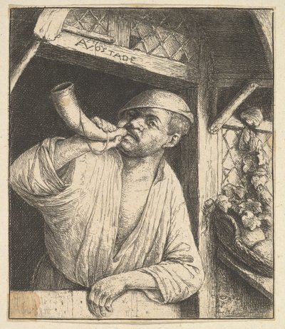 Baker Blowing Horn by Adriaen Jansz. van Ostade
