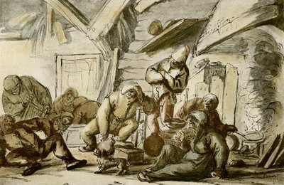 Drunk Peasants in a Tavern by Adriaen Jansz. van Ostade