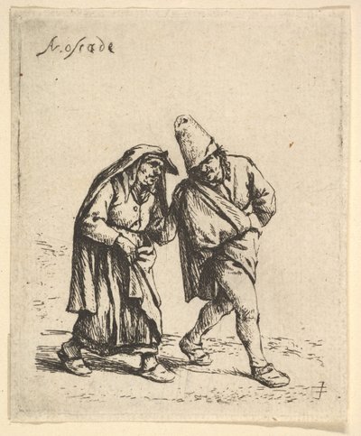 Man and Woman Walking by Adriaen Jansz. van Ostade