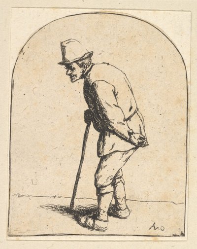 Peasant with Stick by Adriaen Jansz. van Ostade