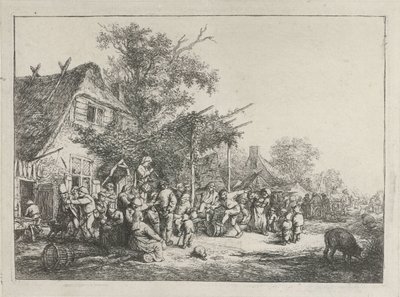 Dancing Peasants in Front of an Inn by Adriaen van Ostade