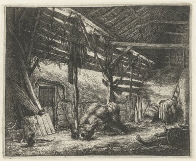 Interior of a Hay Barn by Adriaen van Ostade