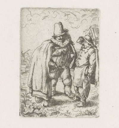 Man with Ruff with a Peasant Couple by Adriaen van Ostade