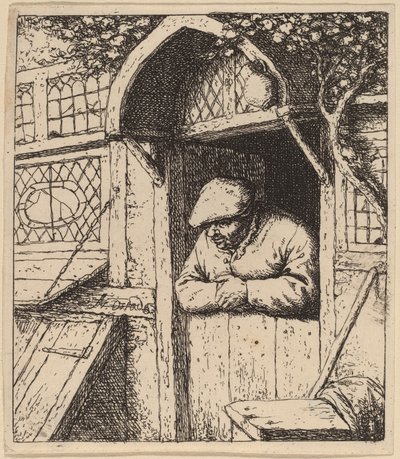 Peasant Leaning on His Doorway by Adriaen van Ostade