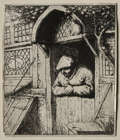 Peasant Leaning on His Doorway by Adriaen van Ostade