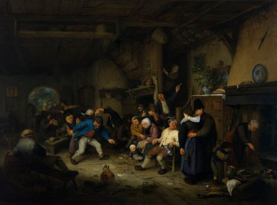 Peasants Dancing in a Tavern by Adriaen van Ostade