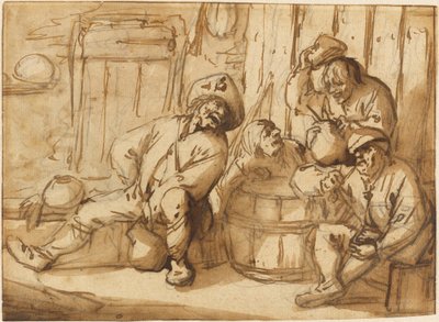 Peasants Drinking in a Tavern by Adriaen van Ostade