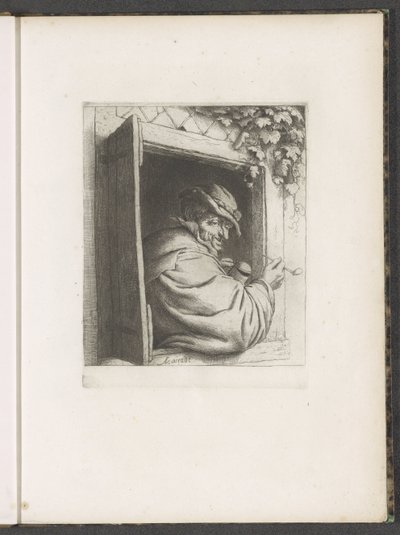 Smoking Man in a Window Opening by Adriaen van Ostade