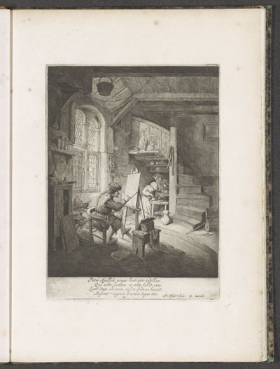 Painter in his studio by Adriaen van Ostade