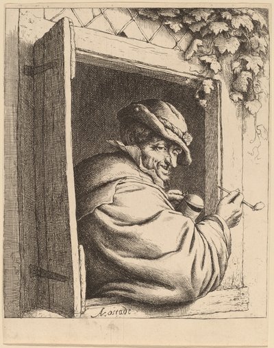 Smoker at a Window by Adriaen van Ostade