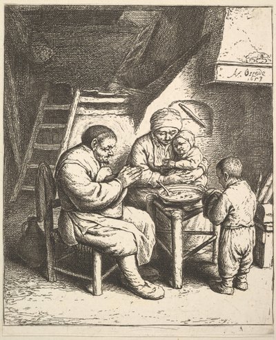 The Blessing by Adriaen van Ostade