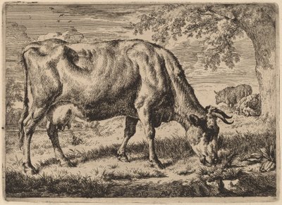 Grazing Cow with Two Sheep by Adriaen van de Velde