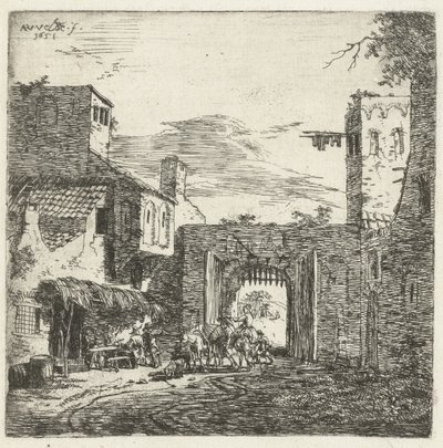 Inn at City Gate by Adriaen van de Velde