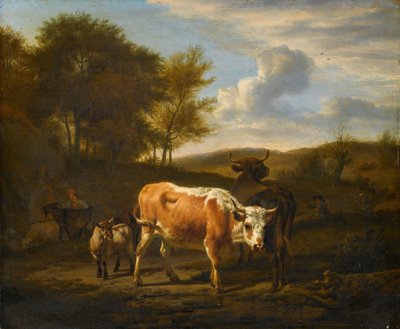 Mountainous Landscape with Cows by Adriaen van de Velde
