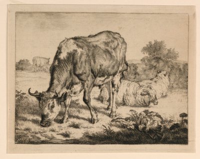 Ox and Three Sheep by Adrian van de Velde