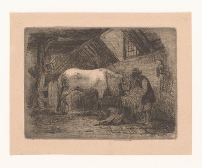 Horse in a Stable by Adrien Joseph Verhoeven Ball