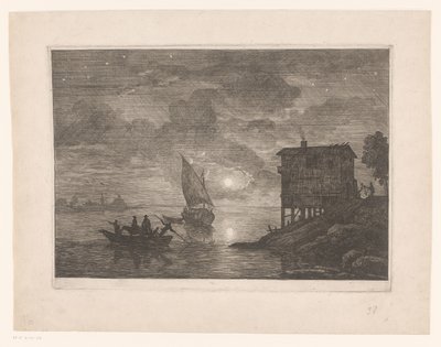 Ferry at Night by Adrien Manglard (attributed to)