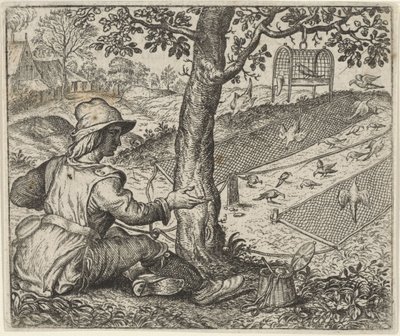 Fable of the Birdcatcher by Egidius  Sadeler (II)