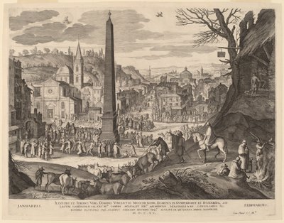 January and February by Aegidius Sadeler II after Paul Bril