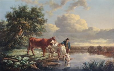 Cattle Drinking at the River Edge by Aelbert Cuyp