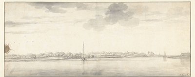 Expansive River View with Ships on Calm Water by Aelbert Cuyp
