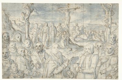 Crucifixion with a Donor and His Family by Aert Pietersz.