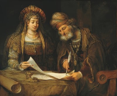 Esther and Mordechai by Aernt de Gelder