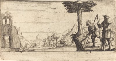 Landscape with Two Pilgrims by After Jacques Callot