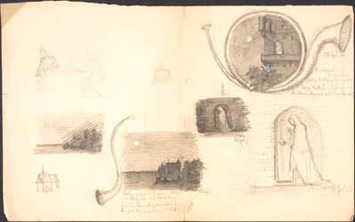 Sketchbook with Various Motifs and Notes by Agnes Slott Møller