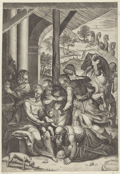 Adoration by the Kings by Agostino Carracci