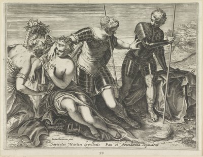 Mars Sent Away by Minerva by Agostino Carracci