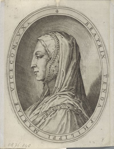 Portrait of Beatrice di Tenda by Agostino Carracci