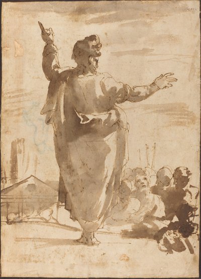 Saint Paul Preaching by Agostino Carracci