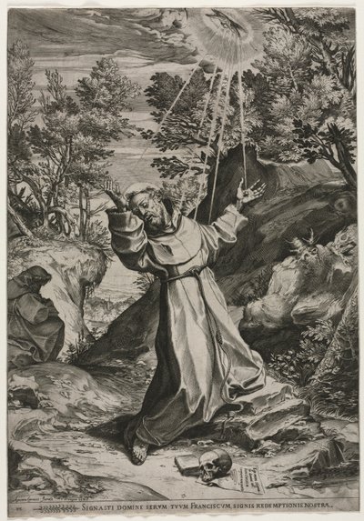 St. Francis Receiving the Stigmata by Agostino Carracci