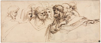 Study of Heads by Agostino Carracci
