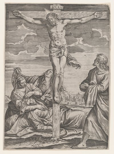 The Crucifixion by Agostino Carracci