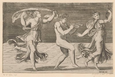 Dancing Satyr and Maenads by Agostino Veneziano