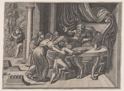 Isaac Blessing Jacob, 1524 by Agostino Veneziano