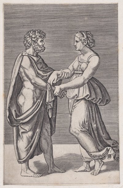 Man and Woman Holding Hands, 1516-17 by Agostino Veneziano