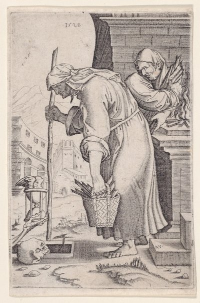 Old Woman Approaching the Grave by Agostino Veneziano