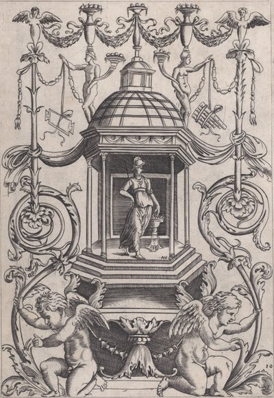 Ornamental Panel, ca. 1514-36 by Agostino Veneziano