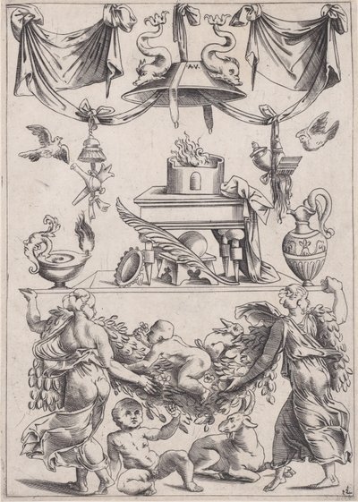 Ornamental Panel by Agostino Veneziano